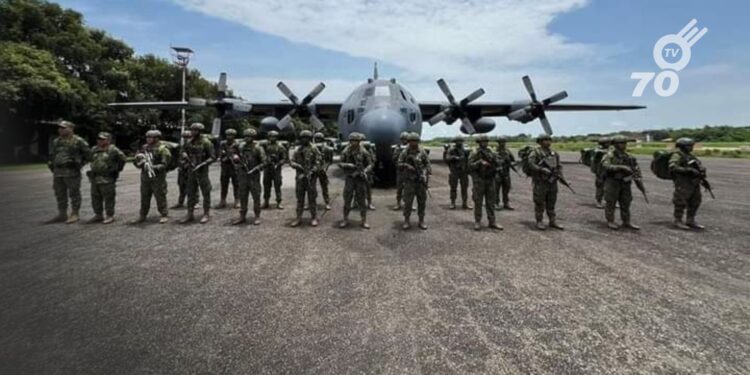 En respuesta a la situación de orden público en Arauca, 30 infantes de Marina refuerzan la seguridad, con un enfoque en las áreas fluviales del río Arauca.