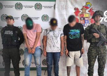 Tres presuntos extorsionistas del Clan del Golfo fueron capturados en Yopal, Casanare, tras extorsionar a comerciantes y gremios locales.