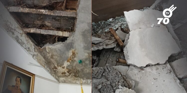 Colapsó parte del techo del Concejo Municipal de Arauca tras fuertes lluvias